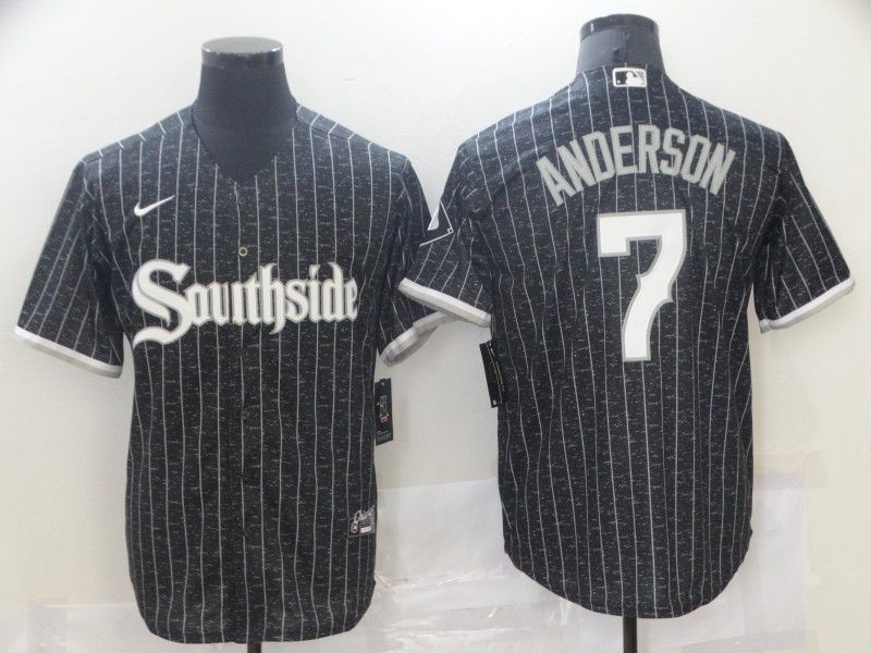 Men Chicago White Sox #7 Anderson Black City Edition Nike Game 2021 MLB Jersey